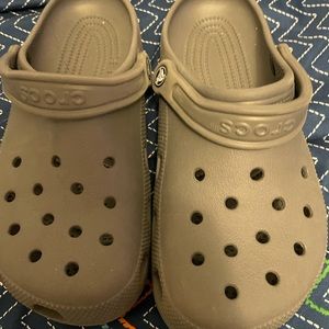 Crocs gray slip ons